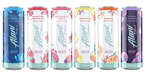 Alani Nu Sugar Free Energy Drinks 12 ounce Cans (6 Flavor Variety Pack, 6 Cans)
