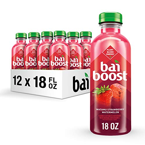 Bai Boost Watamu Strawberry Watermelon, Antioxidant Infused Beverage, 18 fl oz bottle (Pack of 12)