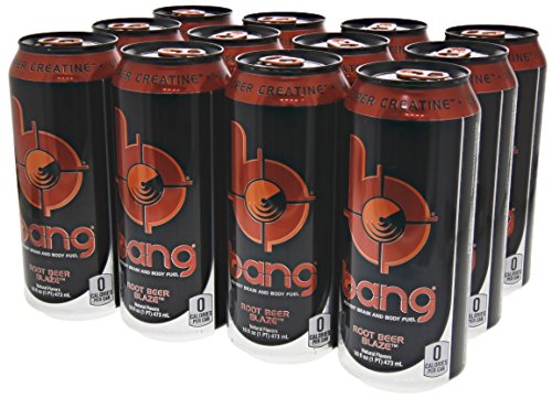 BANG Energy Drink with Zero Calories & High Caffeine, Root Beer - 16 Fl Oz (12 Count) - VPX (Vital Pharmaceuticals)
