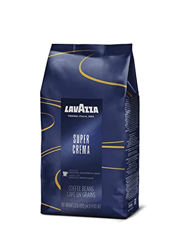 Lavazza Super Crema Whole Bean Coffee Blend, light-Medium Espresso Roast, 2.2 Pound (Pack of 1) ,Premium Quality, Aromatic, Mild and creamy
