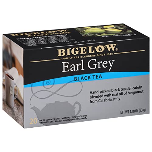 Bigelow Tea Earl Grey Black Tea, Caffeinated, 120 Total Tea Bags, 20 Count (Pack of 6)