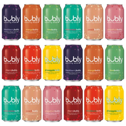 Bubly Sparkling Water, Carbonated Water 9 Flavor Variety Pack! 2 Of Each - Zero Calories & Zero Sugar, 12 Fl Oz Cans (18 Pack)