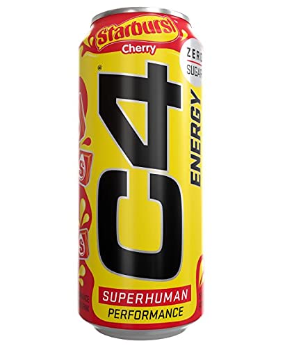 Extreme Energy C4 Starburst Flavors. Original on the Go Carbonated Performance Energy Drink 12 Cans (Cherry Starburst)