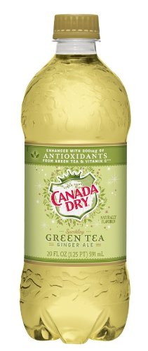 Canada Dry Green Tea Ginger Ale 20 Oz Pack of 24 Bottles