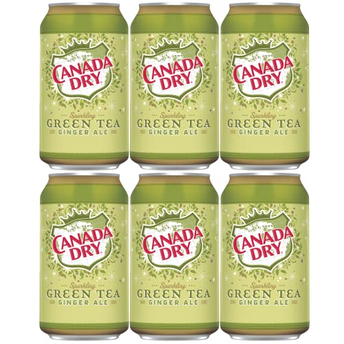 Canada Dry Sparkling Green Tea Ginger Ale, 12oz Cans, Pack of 6