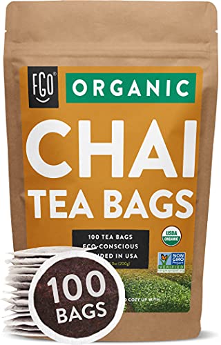 FGO Organic Chai Tea, Eco-Conscious Tea Bags, 100 Count