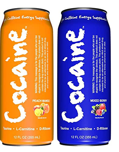 Cocaine Energy Drink, 6 - 12 ounce cans (Original/Peach Mango Combo)