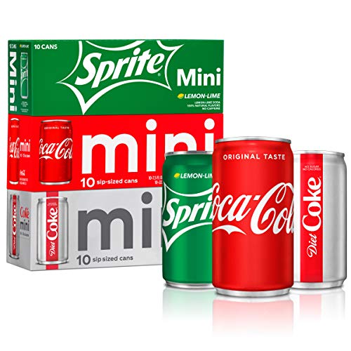 Coca-Cola Mini Can Variety Pack, 7.5 Fl Oz, Pack Of 30 (10 Each: Coke Classic, Diet Coke, Sprite),, 7.5 Fl Oz ()