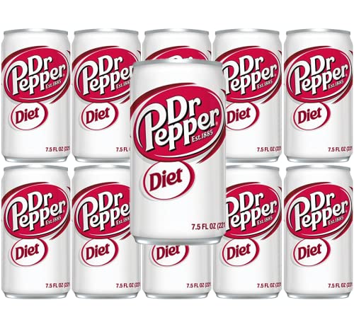 Diet Dr. Pepper Mini Cans, 7.5oz Cans, Pack of 10