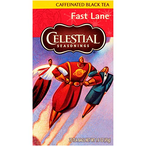 Celestial Seasonings Fast Lane Caffeinated Black Tea, 20 Count (Pack of 6)