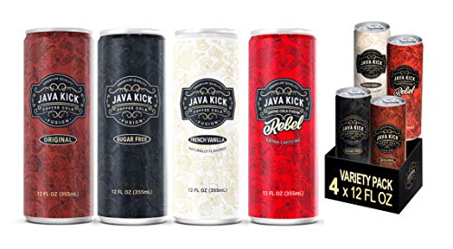 Java Kick JavaKIck. Coffee Cola Fusion-Variety pack of four flavors. 12 Fl Oz each Made in USA.