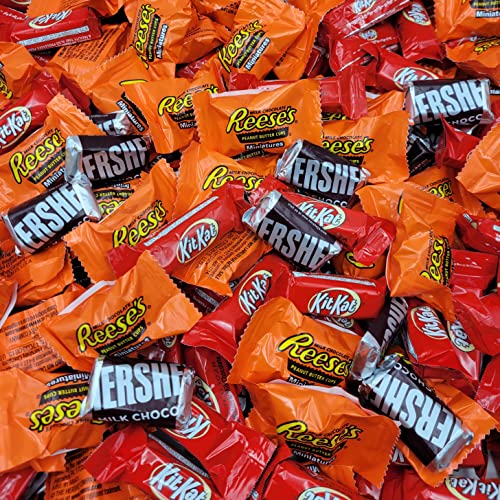 Hershey’s, Kit Kat and Peanut Butter Cups Miniatures Candy Assortment – Individually Wrapped Bulk Pack - 4 Pounds (200 Pieces)