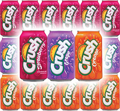 Crush Orange, Strawberry, Grape Soda - Variety Pack!, 12 Fl Oz Cans (Pack of 18, Total of 216 Fl Oz)