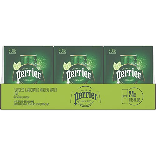 Perrier Lime Flavored Sparkling Water, 11.15 Fl Oz Cans (Pack of 24)