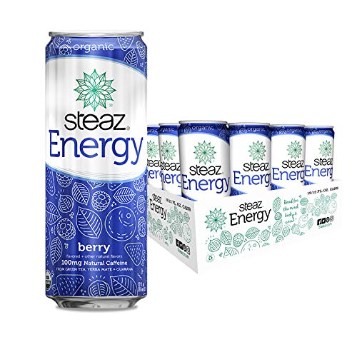 Steaz Organic Energy Drink, Berry, 12 FL OZ (Pack of 12)