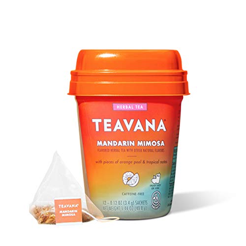 Teavana Mandarin Mimosa, Herbal Tea With Orange Peel & Tropical Notes, Caffeine Free 12 Sachets (Pack of 4)